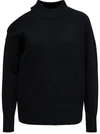 MICHAEL MICHAEL KORS BLACK WOOL SWEATER WITH CUT-OUT DETAIL