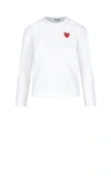 Comme Des Garçons Play White Heart Patch Long Sleeve T-shirt