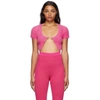 Jacquemus La Maille Neve Cropped Brushed Knitted Cardigan In Fuchsia
