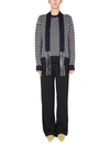 Jil Sander Fringed Tie-neck Intarsia Wool Sweater In Multicolour