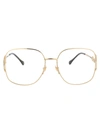 Gucci Gold Gold Transparent Acetate Glasses In Gold