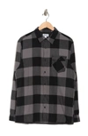 Abound Plaid Shirt Jacket In Black- Grey Buffalo Check