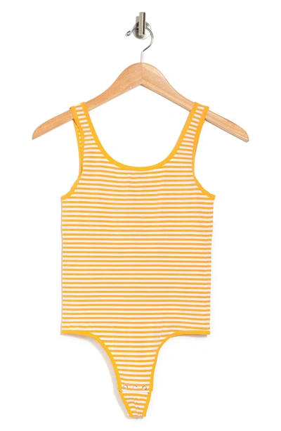 Yummie Ruby Thong Bodysuit In Golden Glow/ White Stripe
