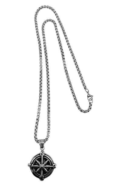 Adornia Compass Chain Necklace In Silver