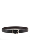 Ferragamo Reversible Leather Belt In Black