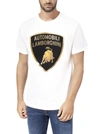 Automobili Lamborghini Isi White T-shirt With Laminated Shield Logo In Avorio