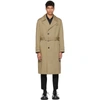SOLID HOMME BEIGE MINIMAL COTTON TRENCH COAT