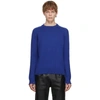 Saint Laurent Blue Cotton Distressed Sweater