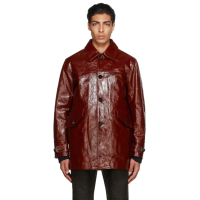 Our Legacy Buta Single-breasted Leather Coat In Red | ModeSens Our Legacy Buta Single-breasted Leather Coat In Red | ModeSens