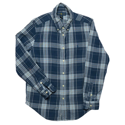 Pre-owned Polo Ralph Lauren Blue Checkered Cotton Button Front Shirt L