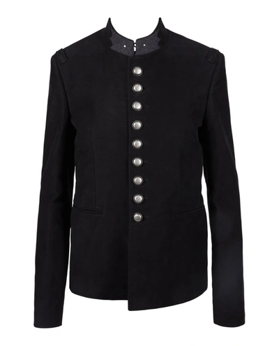 Saint Laurent Mens Cotton Military Jacket In Black