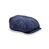 Mister Miller - Master Hatter Women's Rileys Trail Bakerboy Hat In Navy Blue Black Harris Tweed In Bakerboy
