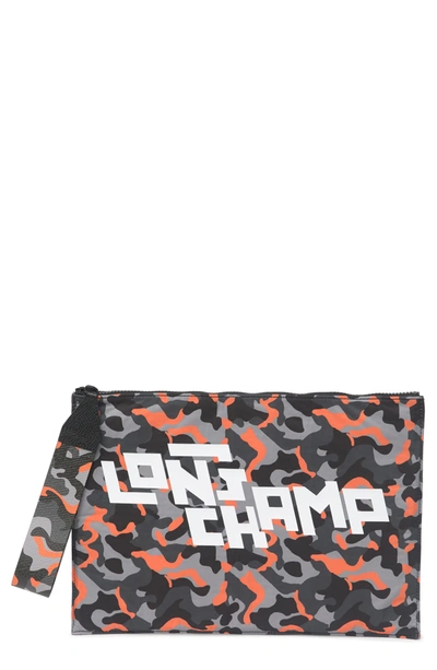 Longchamp Camo Top Zip Wrislet In Cement