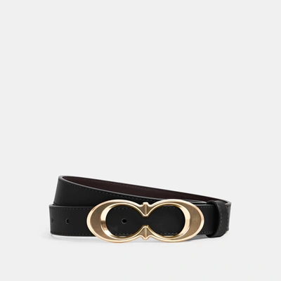 Coach Signature Buckle Belt, 25 Mm In Black