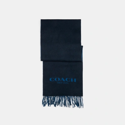 Coach Signature Scarf In Blue