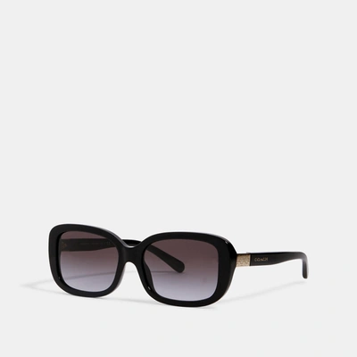 Coach Signature Rectangle Sunglasses In Black