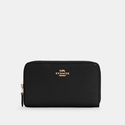 Coach Medium Id Zip Wallet In Black