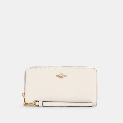 Coach Long Zip Around Wallet In White