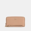 Coach Long Zip Around Wallet In Beige