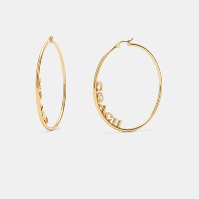 Coach Medium Hoop Earrings In Yellow