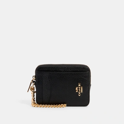 Coach Zip Card Case In Black