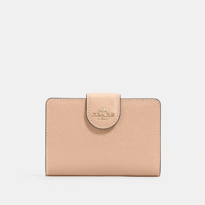 Coach Medium Corner Zip Wallet In Beige