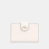 Coach Medium Corner Zip Wallet In White