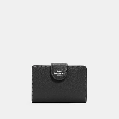 Coach Medium Corner Zip Wallet In Black