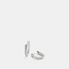 Coach Pave Signature Huggie Earrings In Black