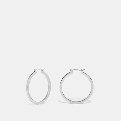 Coach Hoop Earrings In Grey