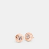 Coach Open Circle Stone Strand Earrings In Rose Gold