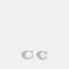 Coach Signature Stud Earrings In Grey