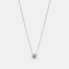 Coach Open Circle Stone Strand Necklace In Grey
