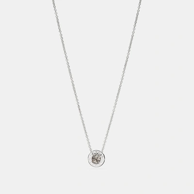 Coach Open Circle Stone Strand Necklace In Grey