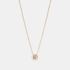 Coach Open Circle Stone Strand Necklace In Yellow