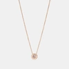 Coach Open Circle Stone Strand Necklace In Rose Gold
