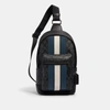 COACH WEST PACK IN SIGNATURE CANVAS WITH VARSITY STRIPE,193971865904