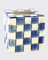 Mackenzie-childs Royal Check Enamel Boutique Tissue Box Cover