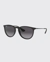 Ray Ban Polarized Aviator Sunglasses In Black/gray- 54 Mm