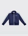 Palm Angels Logo-print Tracksuit Jacket In Navy White