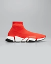 Balenciaga Men's Speed Lt. 20 Knit Sock Trainer Sneakers In Roug.nero