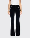 Ramy Brook Velveteen Helena Flare Leg Skinny Pants In Black