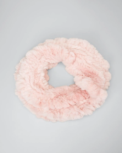 Gorski Rex Rabbit Knit Infinity Scarf In Pink