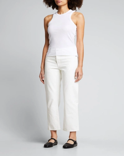 Rohe Car Fine Cotton Racerback Tank In White