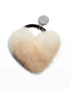 Gorski Heart Mink Fur Elastic Hair Tie In Beige