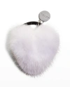 Gorski Heart Mink Fur Elastic Hair Tie In Bleached White