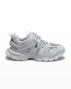 Balenciaga Men's Track Cage Speckled-sole Trainer Sneakers In White