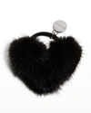Gorski Heart Mink Fur Elastic Hair Tie In Black