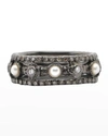 ARMENTA OLD WORLD TRIPLE-BAND RING WITH PEARLS AND DIAMONDS,PROD246400148