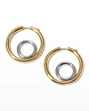 DEMARSON BICOLOR HALO HOOP EARRINGS IN GOLD AND SILVER,PROD244600466
